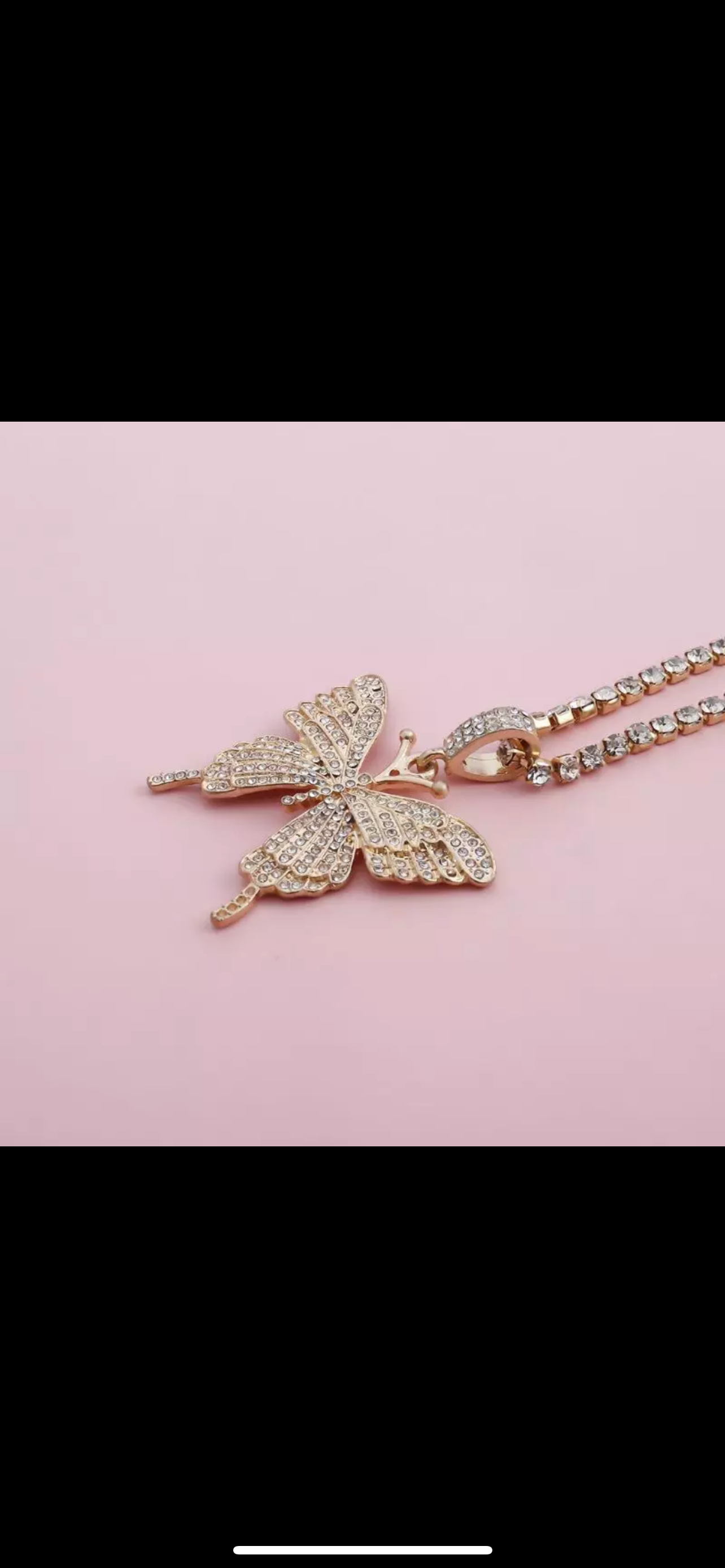 Sparking Fully Iced Out Crystal Pave Butterfly Pendant Cubic Zircon 3D Butterfly Pendant Necklace Fashion Jewelry