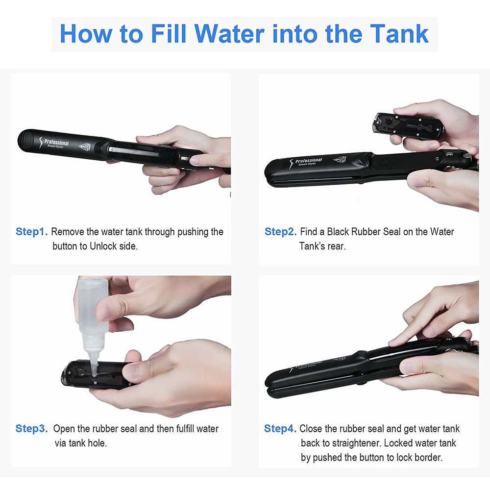 Professional Steam Hair Straightener Ceramic Vapor Hair Flat Iron Seam Hair Straightening Iron Curler Steamer Hair Styling Tool