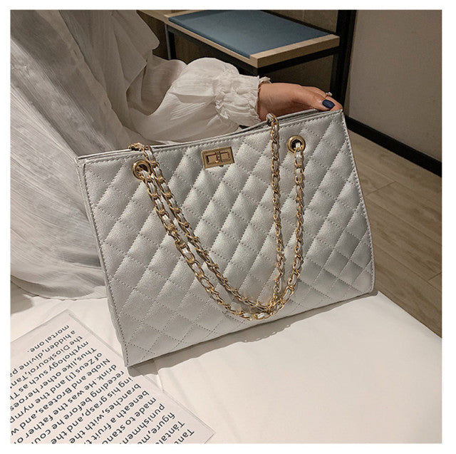 Crossbody Tote Bag Black Big Bags for Women Chain Diamond Lattice Shoulder Bag Female Large Leather Plaid Shopper Handbags Sac