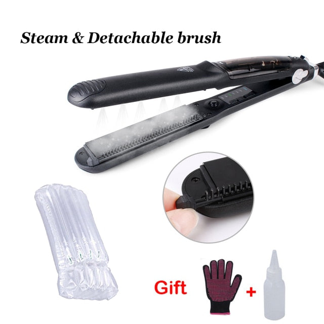 Professional Steam Hair Straightener Ceramic Vapor Hair Flat Iron Seam Hair Straightening Iron Curler Steamer Hair Styling Tool