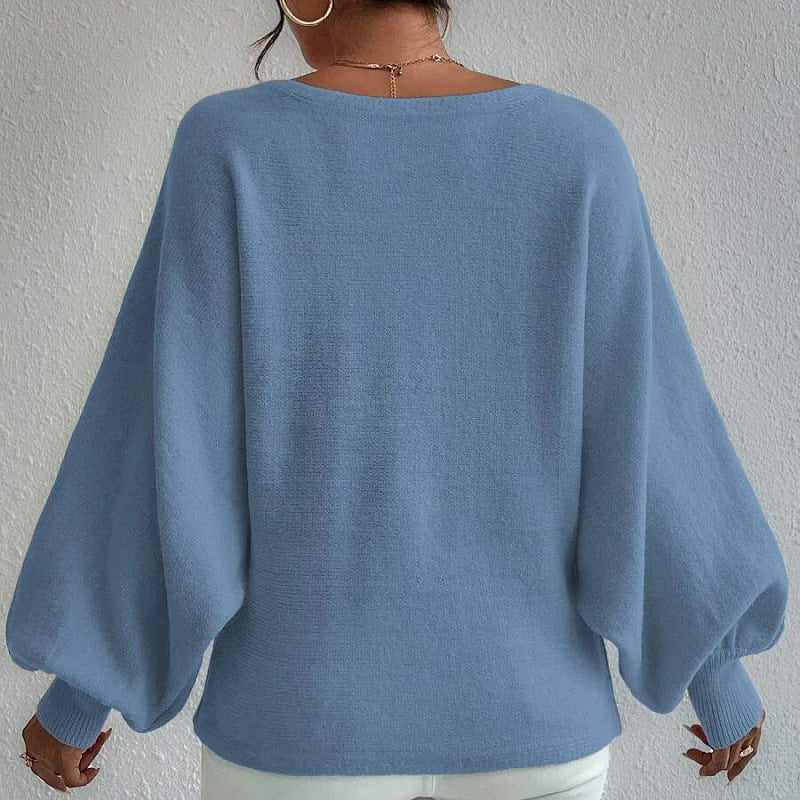 Loose Pullover Knitting Sweater Women Lantern Sleeve Design Sweater Women