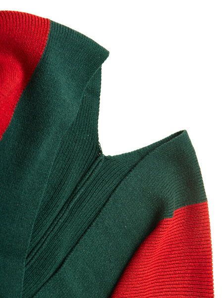 Colorblock Knitted Cardigan Shawl HFLET78TZV
