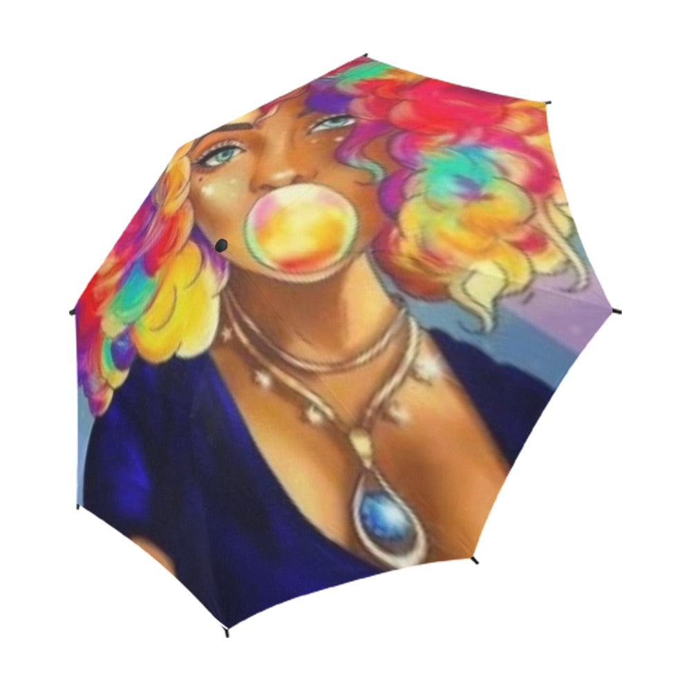 Bubble Gum Lady  Semi-Automatic Foldable Umbrella (Model U05)