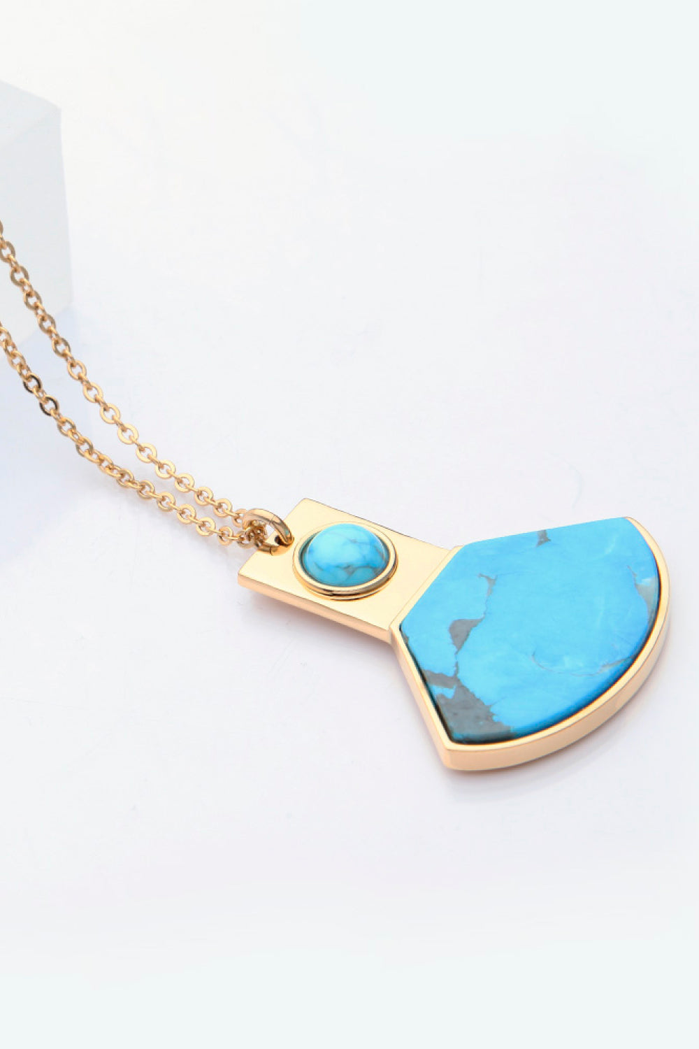 18K Gold Plated Turquoise Pendant Necklace